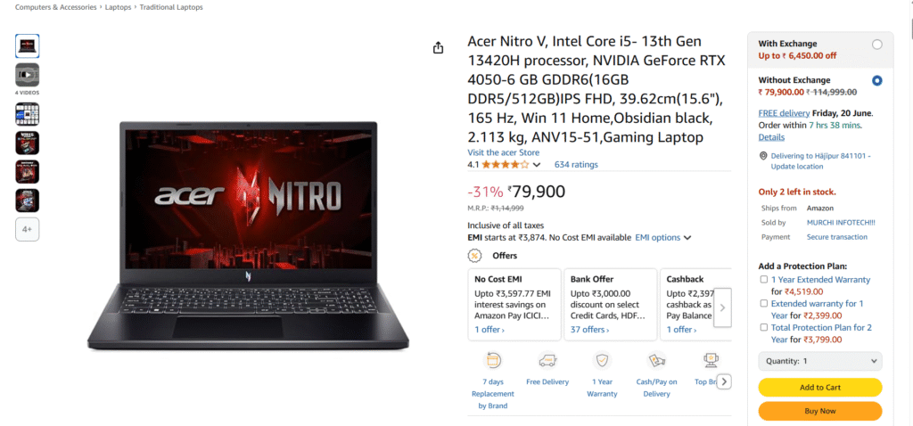 Acer Nitro V 16: A Mid-Range Best Gaming Laptop